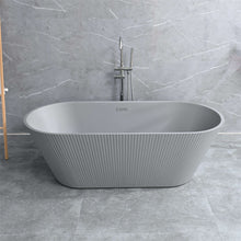 Load image into Gallery viewer, Customized Size Matt Grey Portable Bathroom Free Standing Deep Soaking Showers Acrylic Bathtub