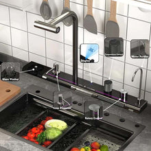 Cargar imagen en el visor de la galería, Smart Digital Kitchen Sink Stainless Steel Piano Key Hide Spout Waterfall Faucet Kitchen Sink With Glass Rinser