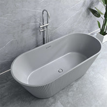 Load image into Gallery viewer, Customized Size Matt Grey Portable Bathroom Free Standing Deep Soaking Showers Acrylic Bathtub