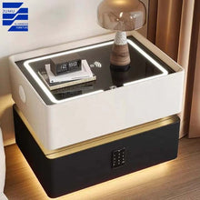 Load image into Gallery viewer, Luxury Advanced Bedroom Furniture Leather Smart Bedside Table With Light Bluetooth Speaker Password Lock USB Port