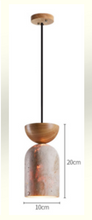 Load image into Gallery viewer, Pendant Light Cavity-Stone Bedroom Chandelier with Wood for Kitchen Island, Bar, and Dining Room – Middle Sized