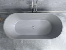 Load image into Gallery viewer, Customized Size Matt Grey Portable Bathroom Free Standing Deep Soaking Showers Acrylic Bathtub