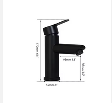 Load image into Gallery viewer, Modern Matte Black Single-Handle Bathroom Sink Faucet with Sleek Cylindrical Design, Corrosion-Resistant Finish, and Smooth Water Flow for Contemporary Spaces