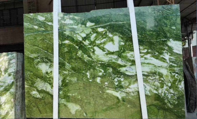 Exquisite Natural Brazilian Marble Stone with Stunning Green and White Patterns for Luxurious Interiors
