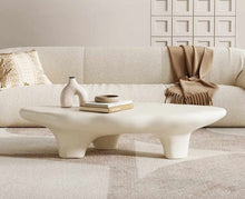 Cargar imagen en el visor de la galería, Luxury White Minimalist Fiber Glass Center Coffee Table for Living Room