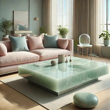 Cargar imagen en el visor de la galería, Real Marble Square Shaped Center Coffee Table for Living Room