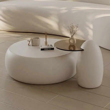 Load image into Gallery viewer, High End White Round Double Modern Luxury Coffee Table with Extendable Feature for Dining Home