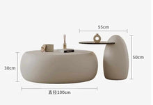 Load image into Gallery viewer, High End White Round Double Modern Luxury Coffee Table with Extendable Feature for Dining Home