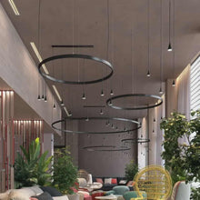 Load image into Gallery viewer, Modern Circle Multi-Light Pendant – Contemporary LED Hanging Chandelier for Living Rooms, Dining Areas & Offices