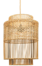 Lade das Bild in den Galerie-Viewer, Boho Rattan Pendant Lampshade – Handcrafted Transparent Light Fixture with Scandinavian & French Style