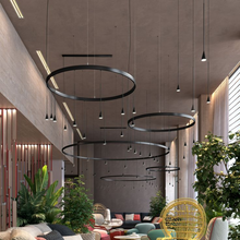 Load image into Gallery viewer, Modern Circle Multi-Light Pendant – Contemporary LED Hanging Chandelier for Living Rooms, Dining Areas & Offices