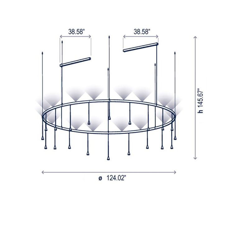 Modern Circle Multi-Light Pendant – Contemporary LED Hanging Chandelier for Living Rooms, Dining Areas & Offices