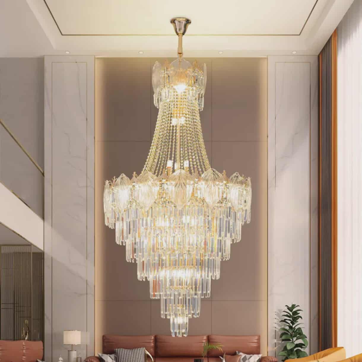 European Luxury Real K9 Crystal Chandelier 304 Stainless Steel- 50cm-CUSTOMIZE FOR OTHER SIZES