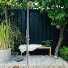 Load image into Gallery viewer, Outdoor Shower Set 304 Stainless Steel Silver Finish – Modern Wall-Mounted Shower Fixture