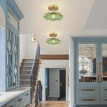 Cargar imagen en el visor de la galería, Modern Green Flower Ceiling Light Fixture