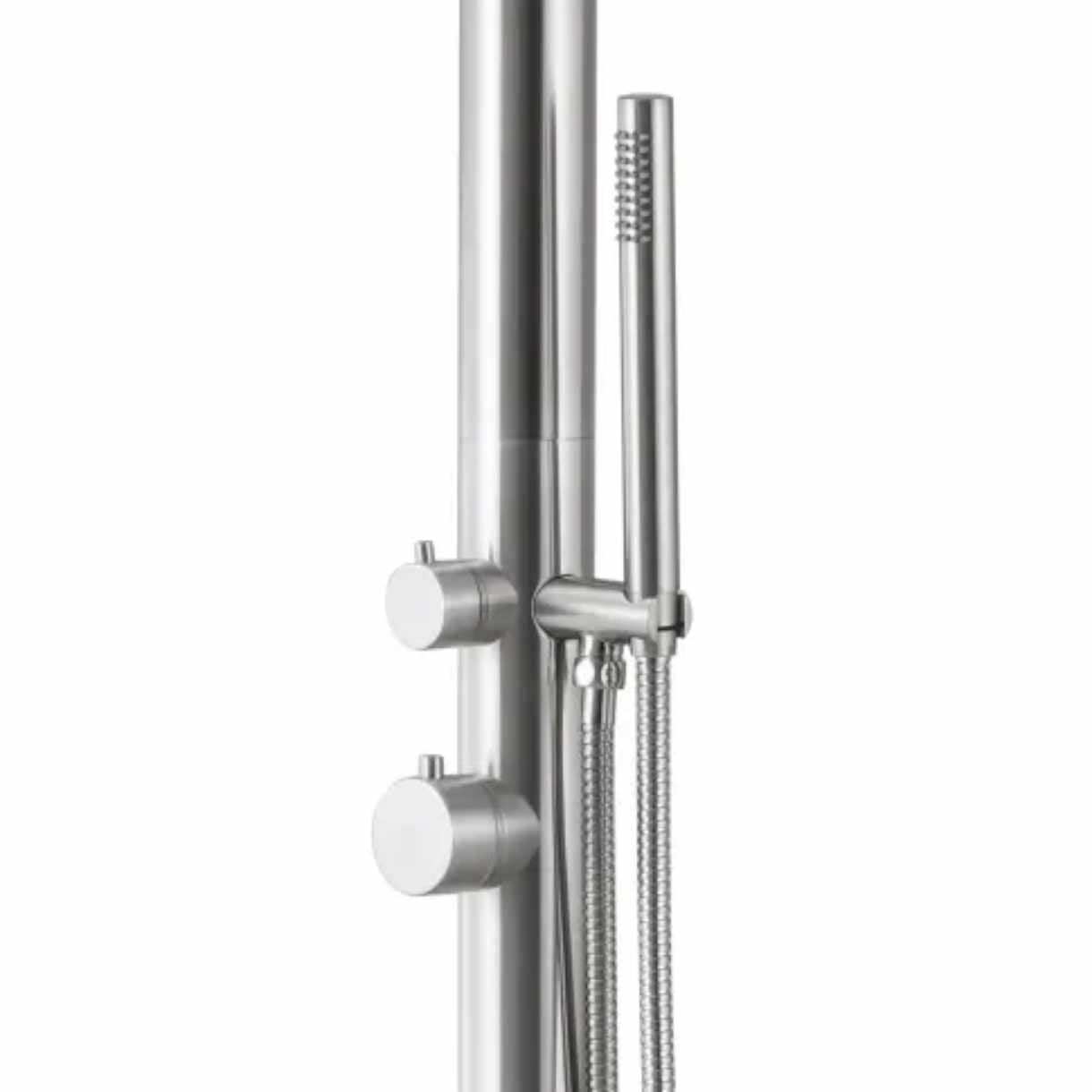 Outdoor Shower Set 304 Stainless Steel Silver Finish – Modern Wall-Mounted Shower Fixture