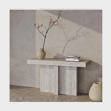 Load image into Gallery viewer, Minimalist Travertine Stone Console Table Modern Travertine