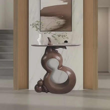 Cargar imagen en el visor de la galería, Modern Art Sculptural Console Table with Abstract Marble Base Top