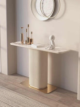 Load image into Gallery viewer, Italian Luxury Modern Minimalist Console Table Slate Marble Top Elegant