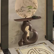 Cargar imagen en el visor de la galería, Modern Art Sculptural Console Table with Abstract Marble Base Top
