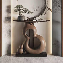 Cargar imagen en el visor de la galería, Modern Art Sculptural Console Table with Abstract Marble Base Top