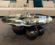 Загрузить изображение в средство просмотра галереи, Luxury Modern Custom Made Nordic Black Italian Round Marble Coffee Table