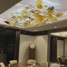 Load image into Gallery viewer, Modern Luxury Handmade Glass Leaf Ceiling Chandelier – Artistic Gold Light Fixture