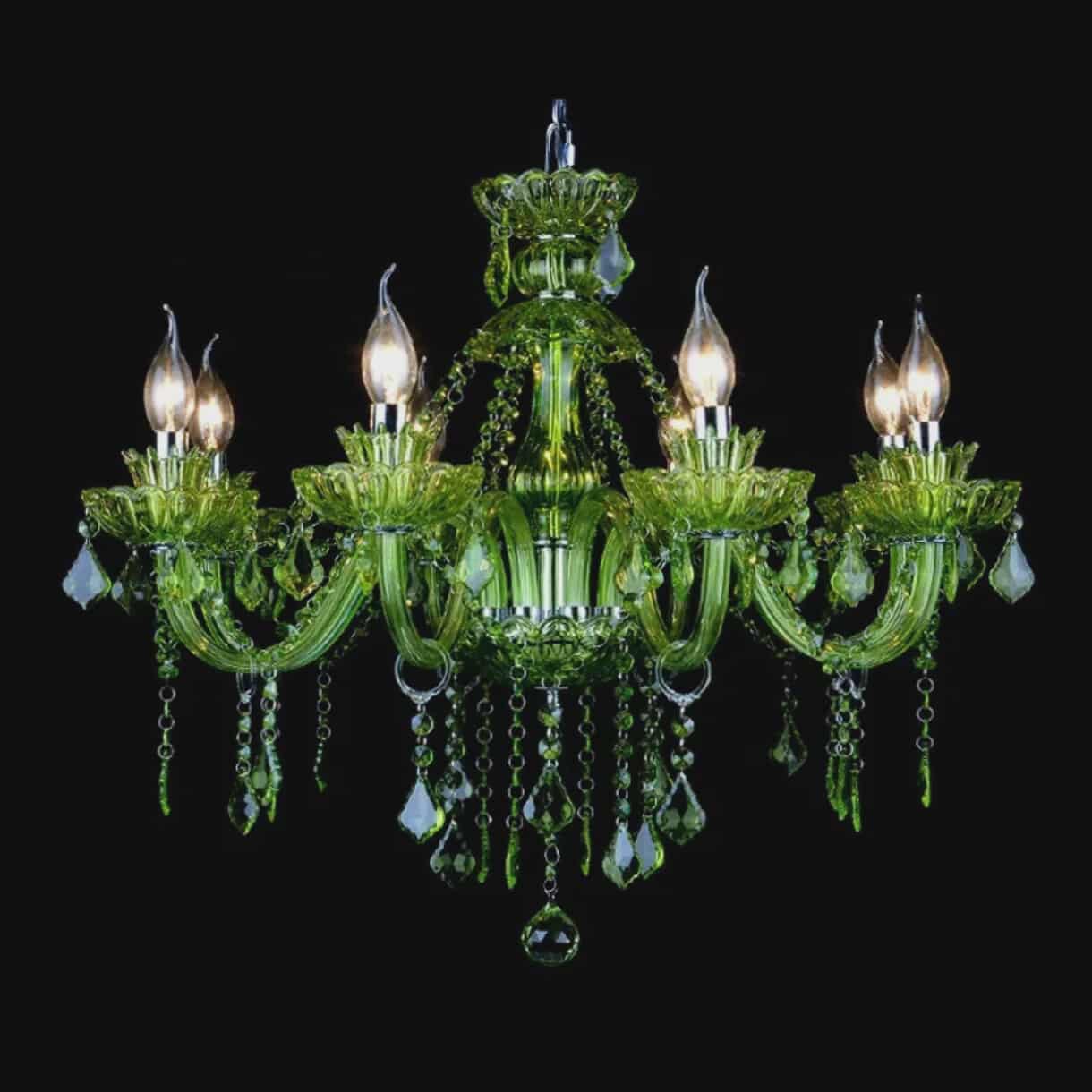 Luxury Green Crystal Candle Chandelier