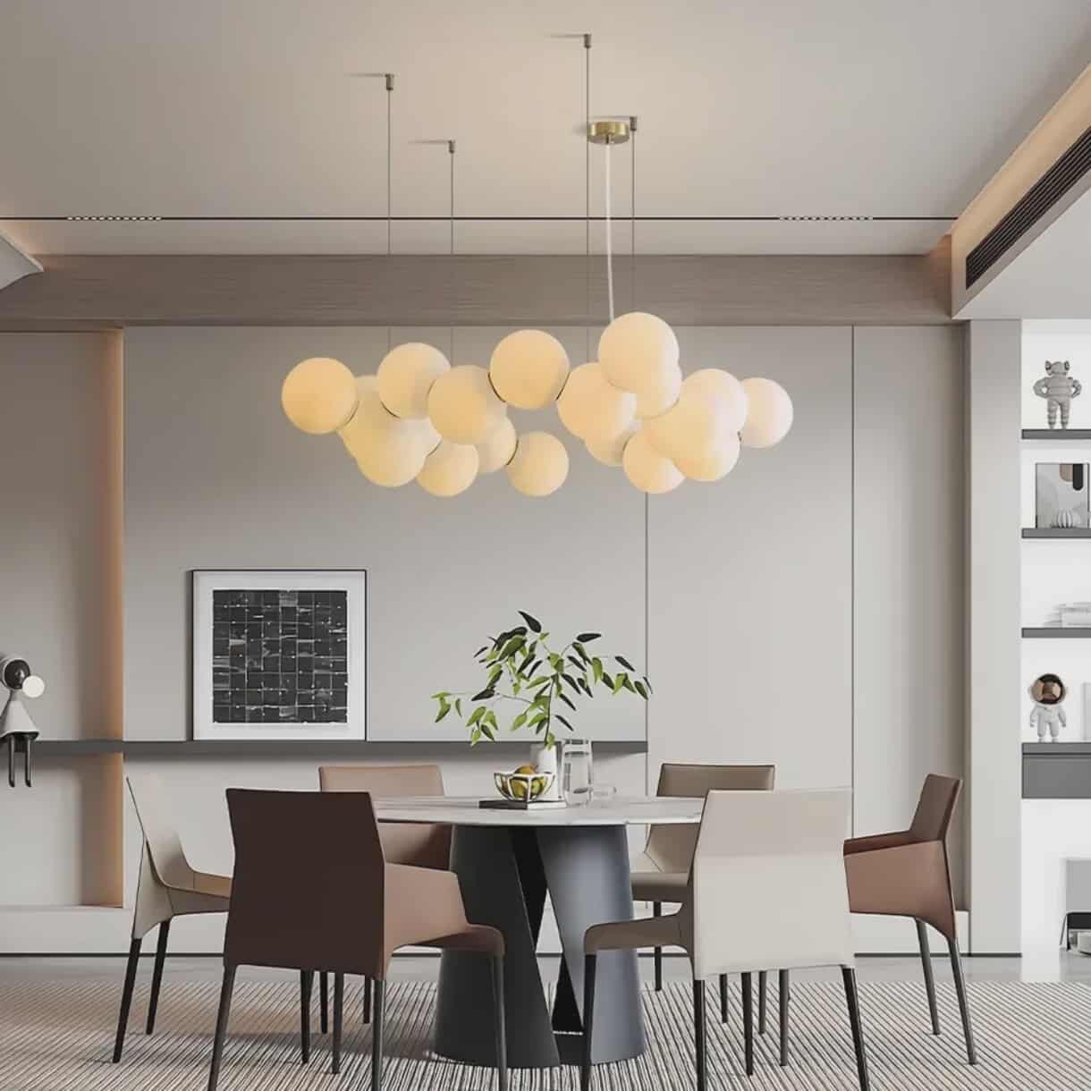 Nordic Modern White Bubble Pendant Chandelier – Contemporary LED Ceiling Light