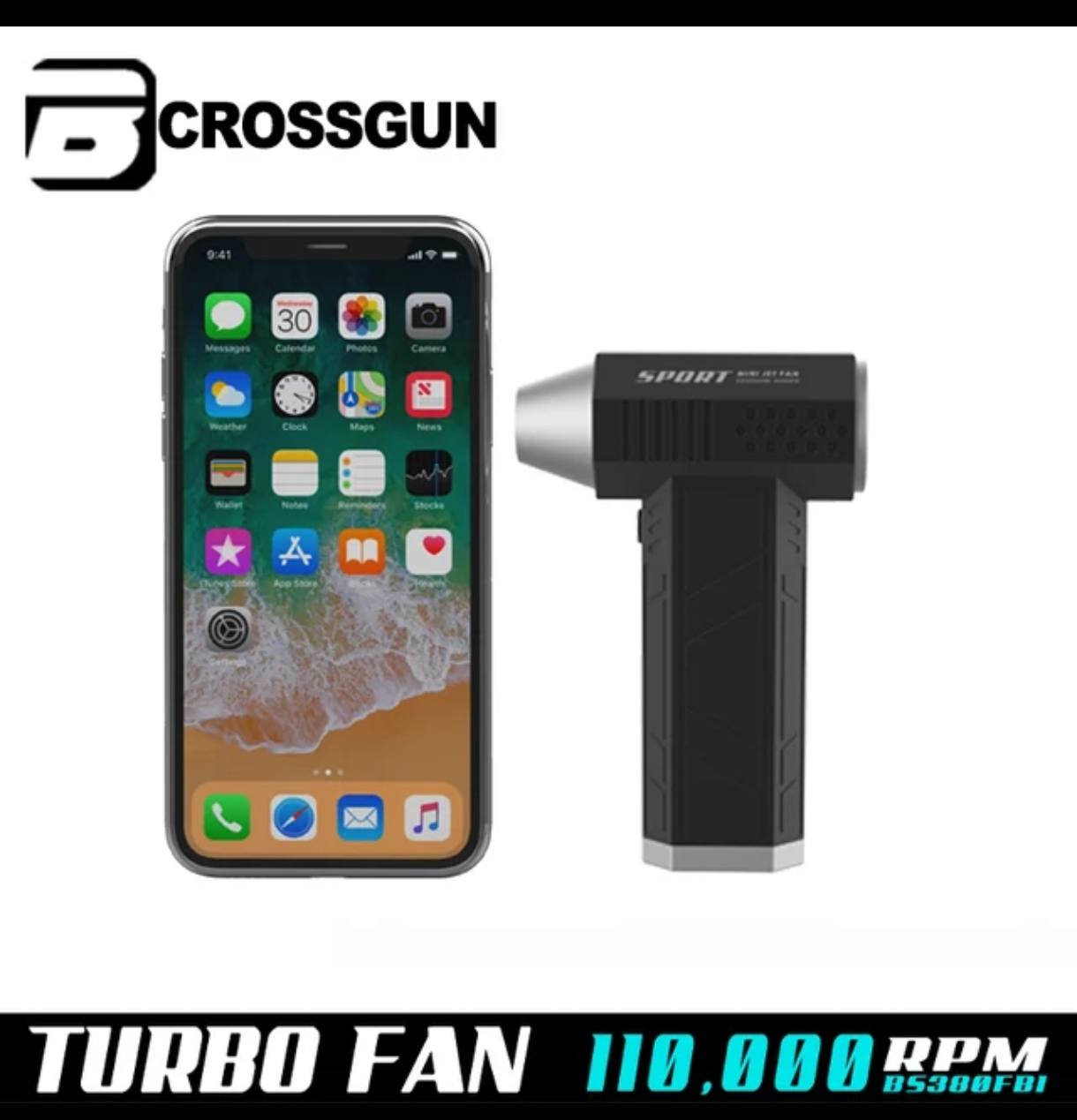 Crossgun Mini High-End Turbo Fan 5-in-1 Powerful Portable Airflow Turbo Handheld Fan Outdoor Camping Compact Fan