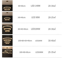 Cargar imagen en el visor de la galería, Luxury Circle Crystal Chandelier – Modern LED K9 Ceiling Light for Living Room & Home Décor