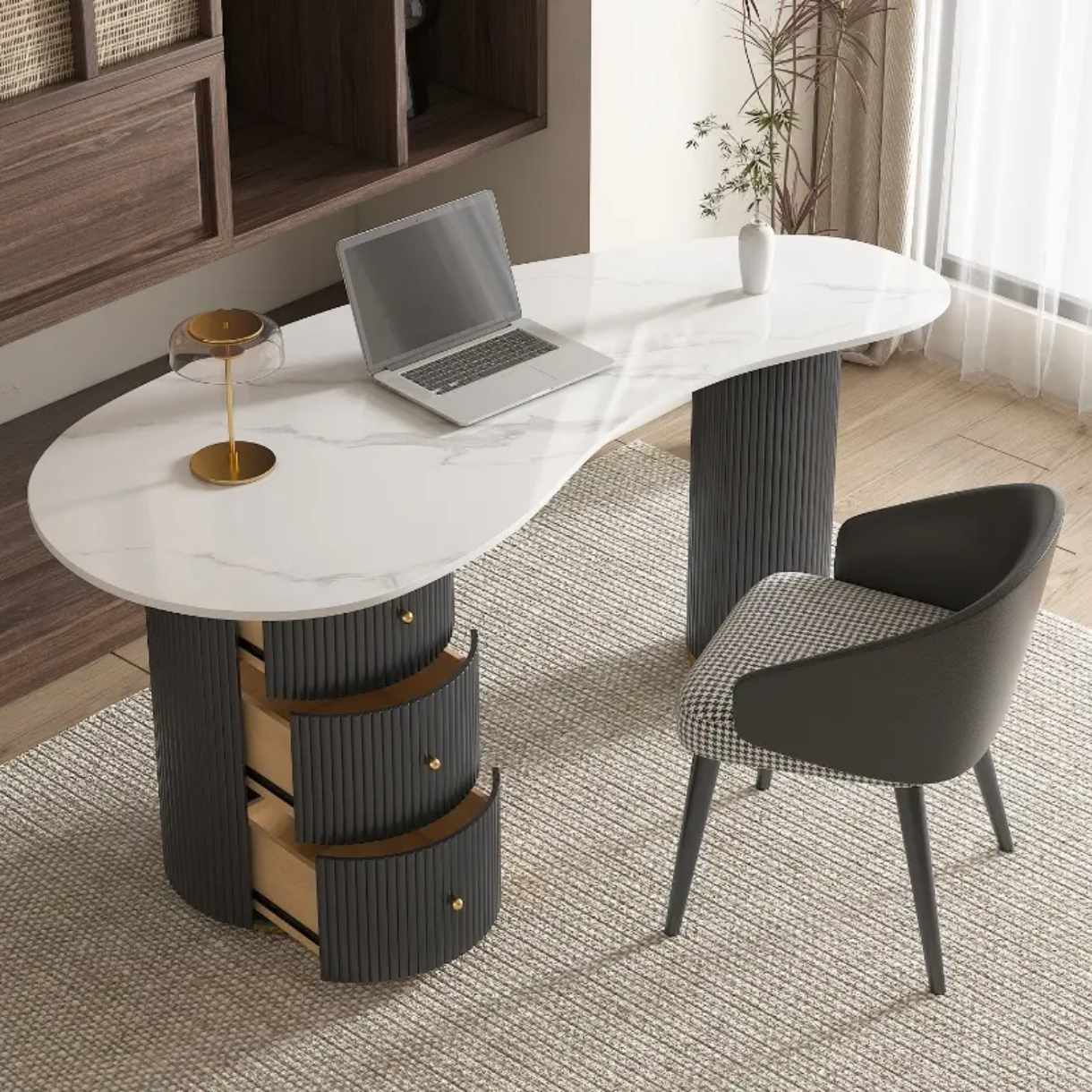 Light Luxury Rock Board Panel Medical Consultation Reception Negotiation Table Home Desk Office Desks