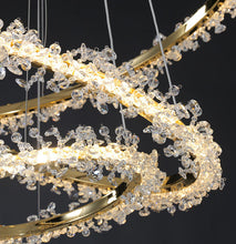 Cargar imagen en el visor de la galería, Luxury Circle Crystal Chandelier – Modern LED K9 Ceiling Light for Living Room & Home Décor