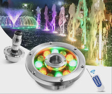 Load image into Gallery viewer, Stainless Steel 12×2W 24W IP68 Underwater Jet Fountain LED Light with Nozzle – High-Brightness Fountain Lighting