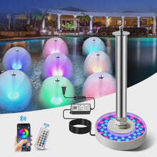 Load image into Gallery viewer, Stainless Steel 12×2W 24W IP68 Underwater Jet Fountain LED Light with Nozzle – High-Brightness Fountain Lighting