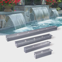 Load image into Gallery viewer, Outdoor Acrylic Water Cascade Fountain for Swimming Pool & Spa – Modern LED Waterfall Feature