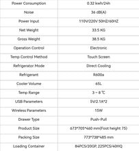 Cargar imagen en el visor de la galería, Smart Fridge Coffee Table with Touch Panel – Modern Living Room Furniture