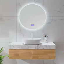 Load image into Gallery viewer, Modern Solid Wood Bathroom Vanity Cabinet Wall-Mounted Basin & Smart Mirror-(Customize Size & Materials) Contact us for Price
