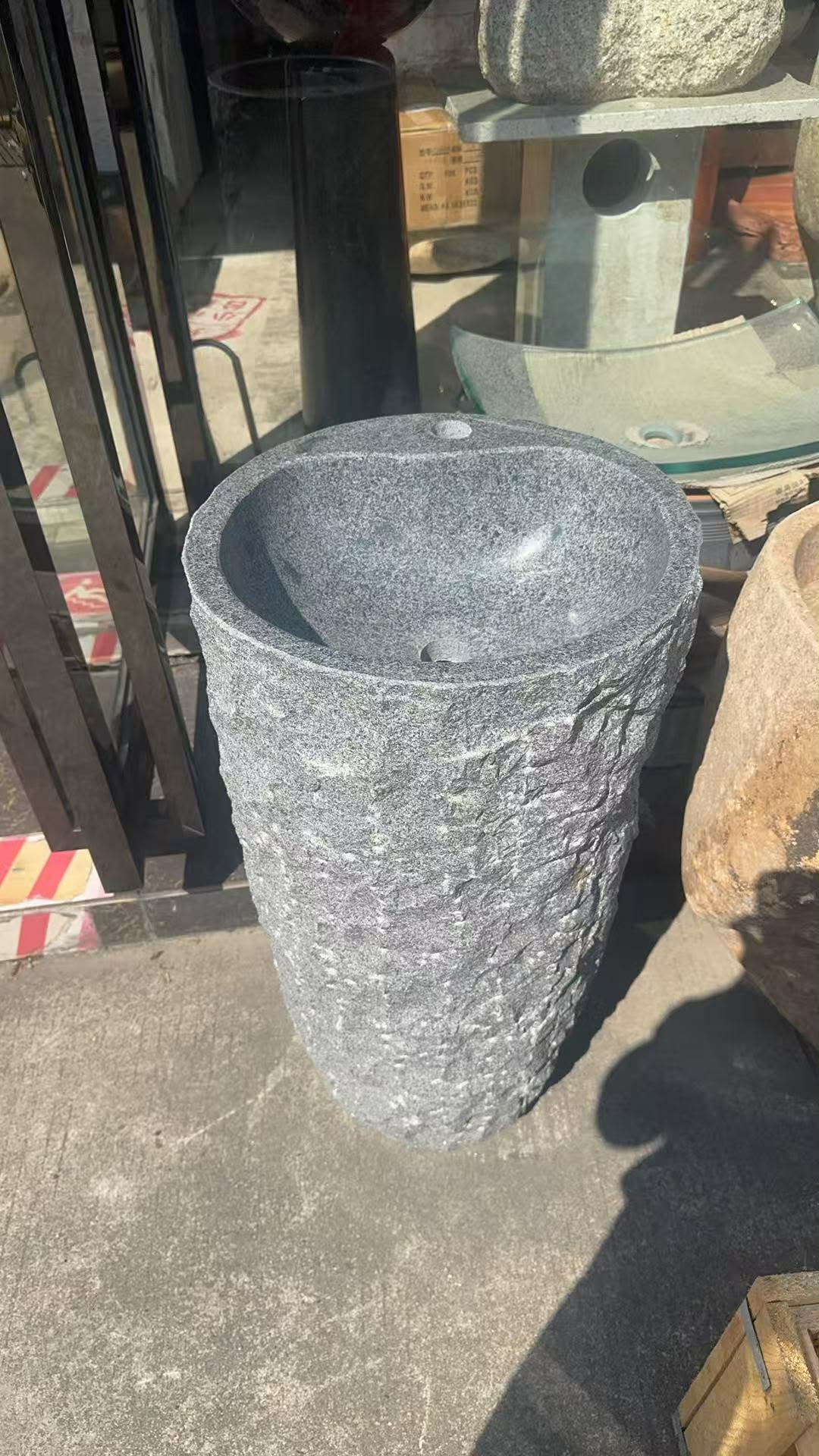 Freestanding Natural Stone Pedestal Basin – Luxury Bathroom Sink