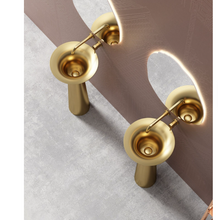 Lade das Bild in den Galerie-Viewer, Luxury Gold Trumpet-Shaped Freestanding Basin – Modern Pedestal Wash Sink for Elegant Bathrooms & Powder Rooms