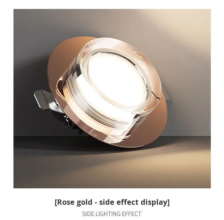 Light Luxury Electroplated LED Ceiling Light – Modern Recessed Spotlight for Living Room, Hallway, Entrance & Bedroom