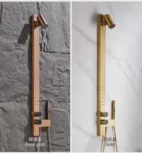 Load image into Gallery viewer, Wall Mounted Tube Shower Set – Modern Hot & Cold Water Mixer with Soft Rain Shower and Handheld Bathtub Faucet