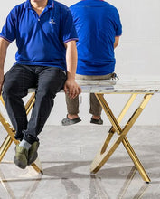 Load image into Gallery viewer, Italian Household Dining Room Furniture Golden Stainless Steel Frame Marble Top Dining Table Set Modern Luxury