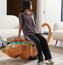 Load image into Gallery viewer, Modern Design Garfield Coffee Table or Center Table Cat-Inspired Glass Top Coffee Table FRP Furniture for Home Living Room Villa