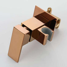 Load image into Gallery viewer, Square Rose Gold Brass Hand Held Portable Hot Cold Bathroom Handheld Bidet Toilet Sprayer Toilet Bidet Set with Shower Valve