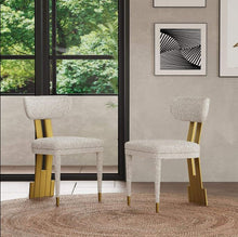 Lade das Bild in den Galerie-Viewer, Modern Dining Set Tempered Glass Table Room Furniture Stainless Steel Frame With Velvet Dining Chair for Home Villa Hotel Restaurant Use