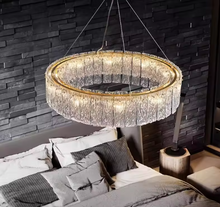 Load image into Gallery viewer, Round Glass Ceiling Lighting Luxury Chandelier K9 Crystal