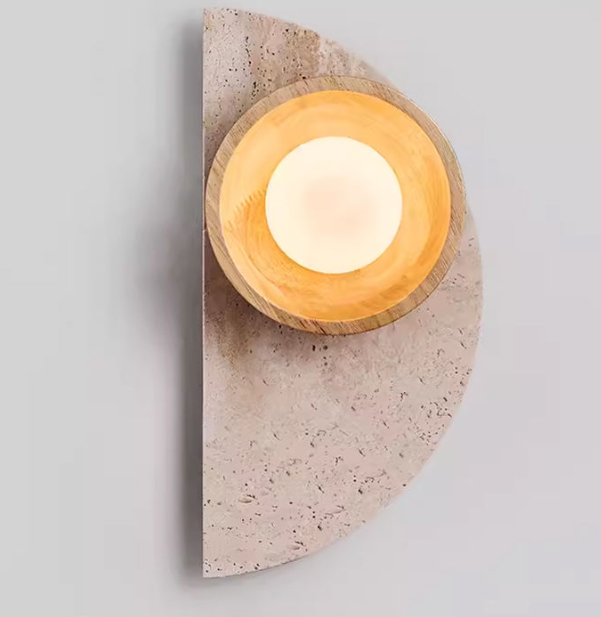 Modern Luxury Travertine LED Wall Lamp – Creative Touch Control Light for Living Room & Home Décor