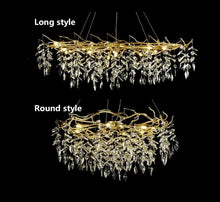 Cargar imagen en el visor de la galería, Interior Hotel Stair Pendant Lamp Modern Luxury Ceiling Led Crystal Chandelier Pendant Light