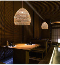 Lade das Bild in den Galerie-Viewer, Wicker Pendant Lampshade – Handcrafted Wooden Frame Light for Living Room & Indoor Décor Description: